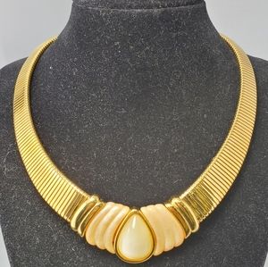 Napier Flexible Gold-Plated V-Shape Omega Necklace Choker